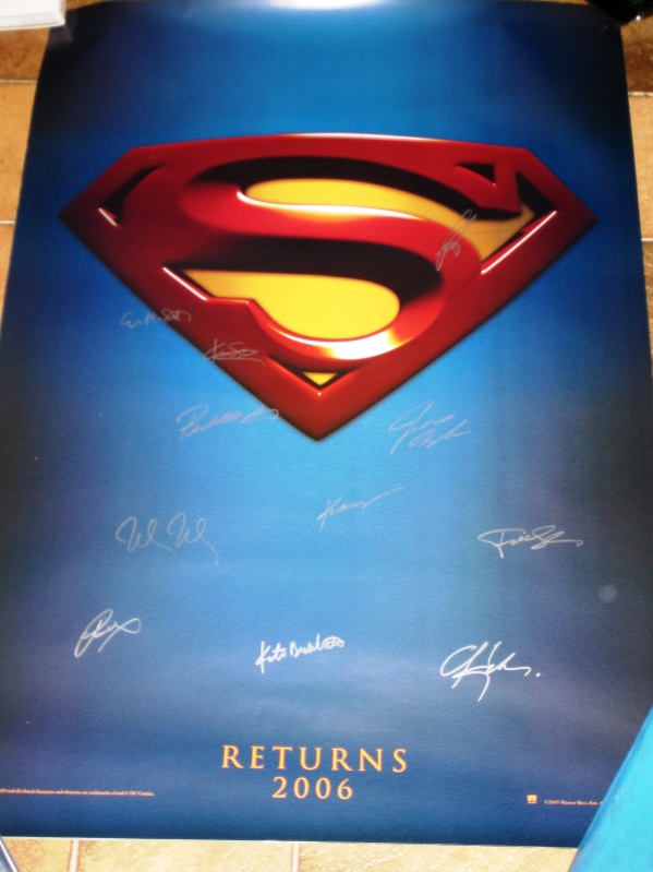 VERY RARE SUPERMAN RETURNS MOVIE POSTER CAST SIGNED x11